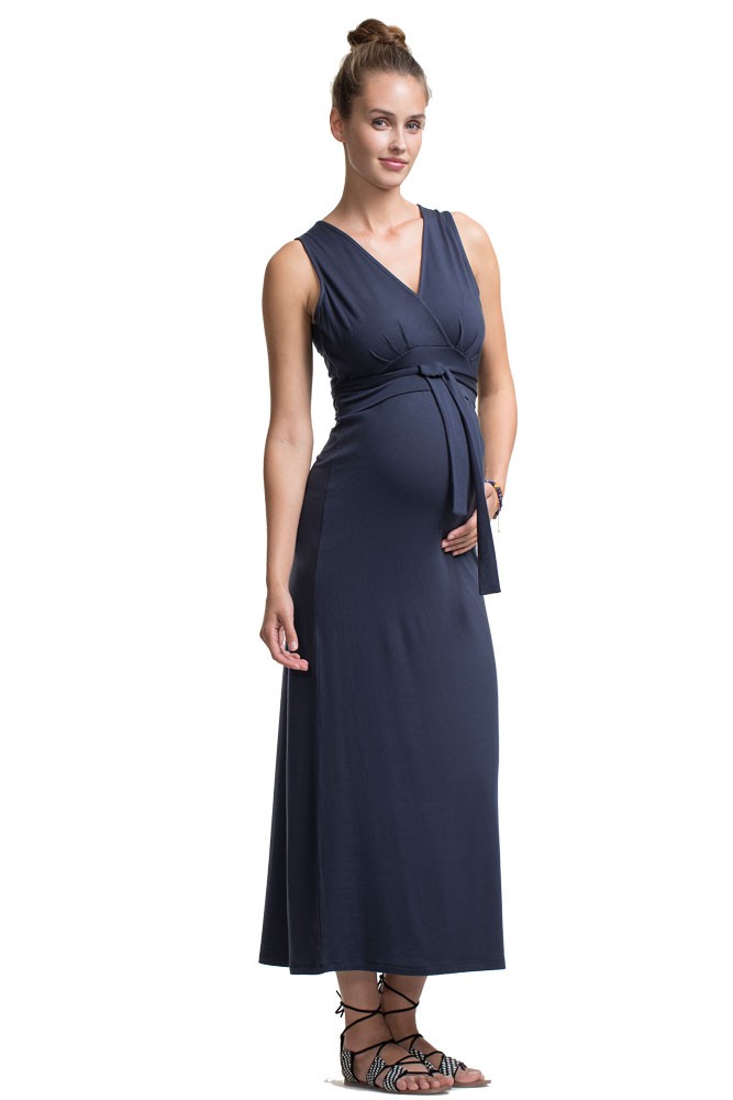Boob Design Sophia Maxi Maternity & Nursing Dress (Ink Blue)