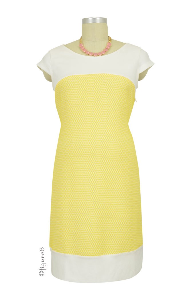 Bettina Shift Nursing Dress (Yellow with White)