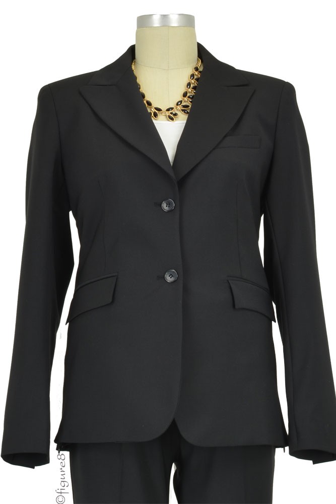 Slacks & Co. Zurich Maternity Career Jacket with Side Zippers (Black)
