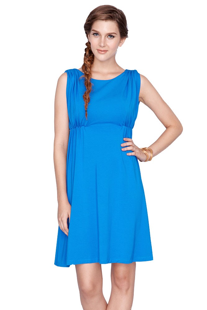Nadia Empire Maternity & Nursing Dress (Royal Blue)