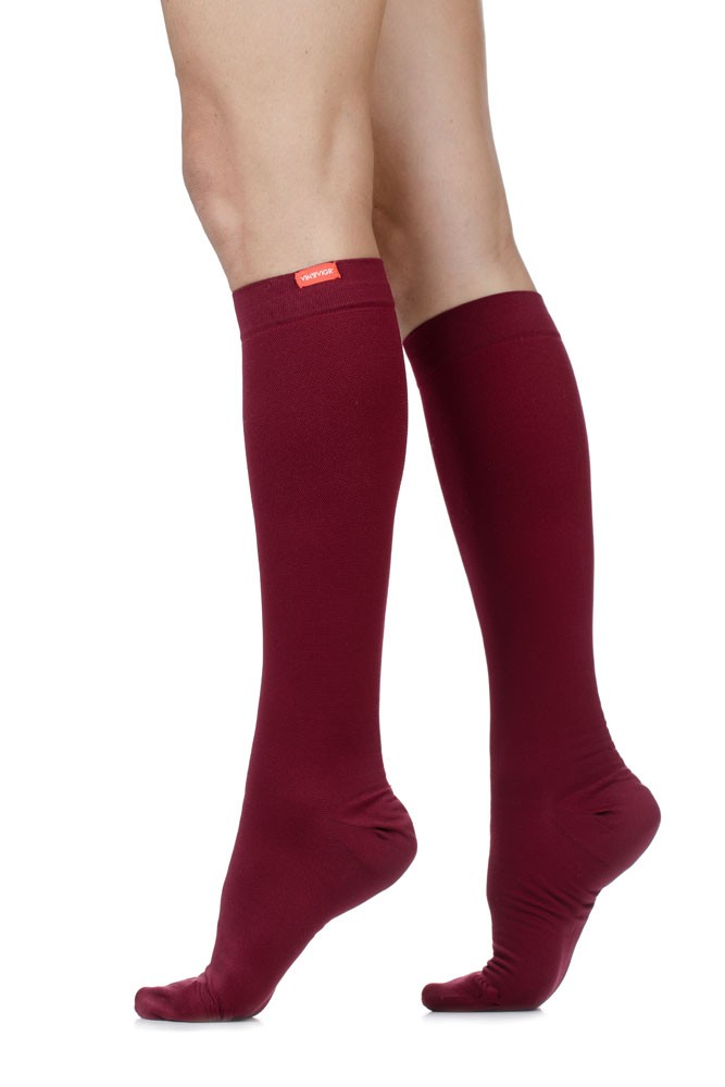 Vim & Vigr 15-20 mmHg Women's Compression Socks - Moisture Wick (Wine)
