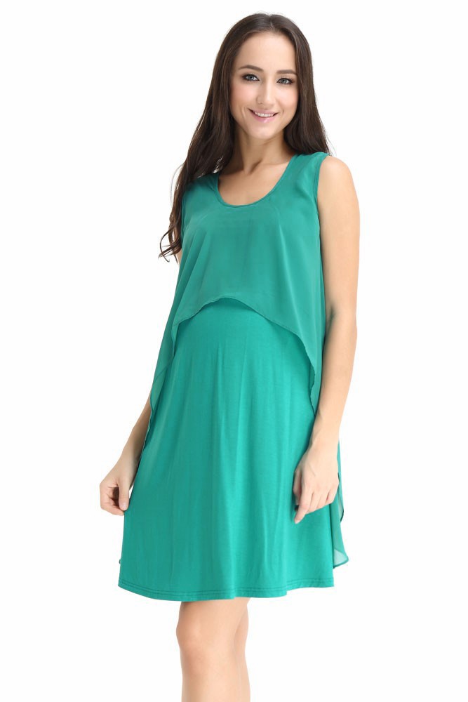 Spring Maternity Fay Layer Maternity & Nursing Dress (Jade)