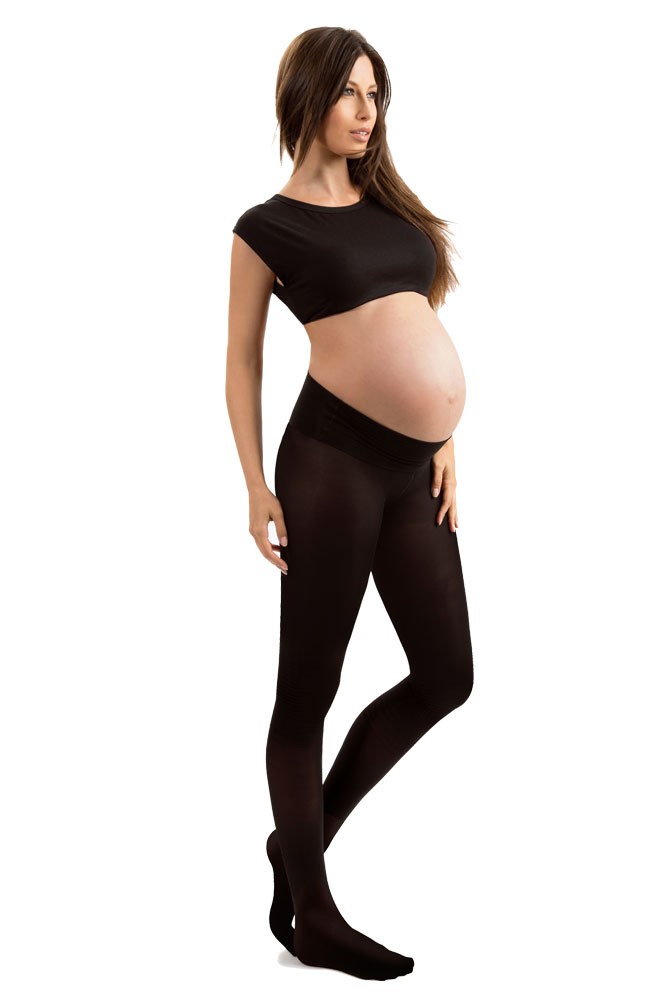 Blanqi Lowrise Belly Support Band Maternity Tight, 70 Denier (Black)
