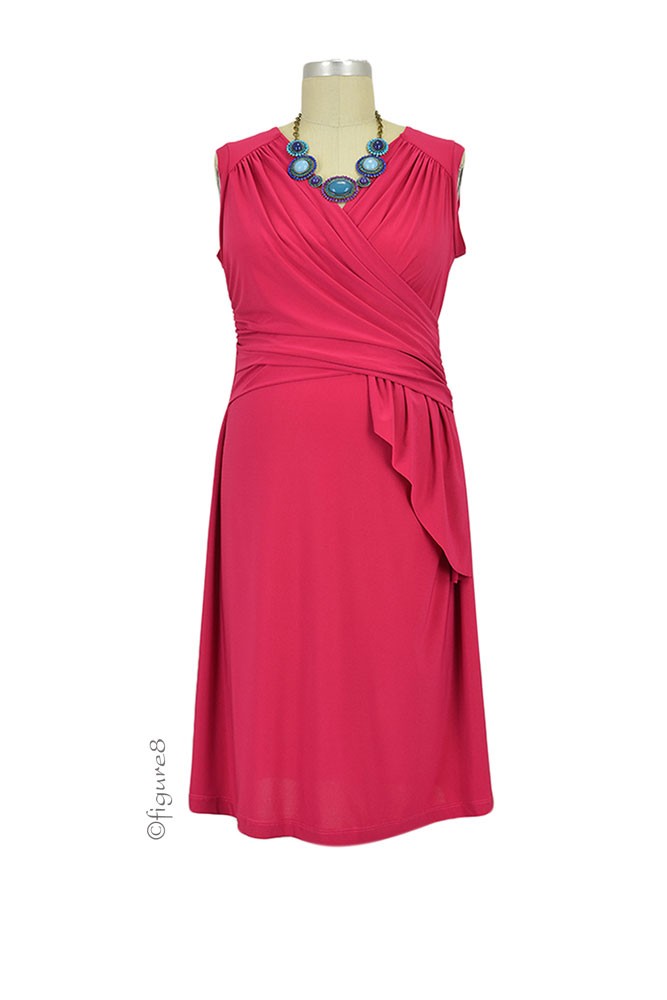 Brynn Luxe Draped Scarf Nursing Dress (Rose)