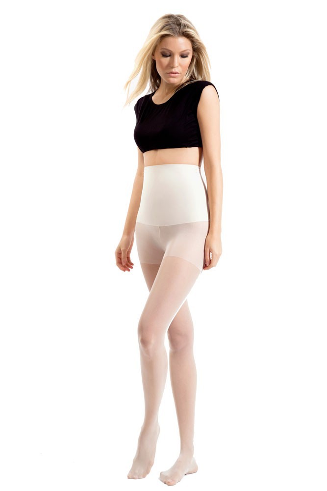 Blanqi High Waist Support Band Pantyhose, Ultra Sheer (Nude)