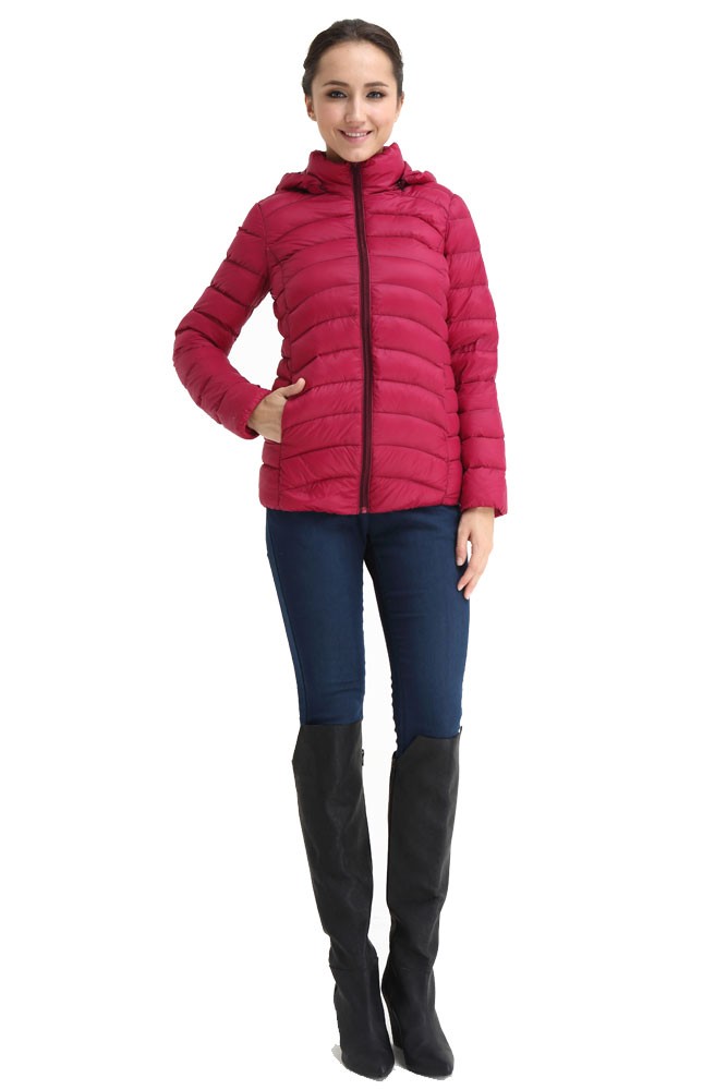 Spring Maternity Belle Hooded Down 3-in-1 Maternity Jacket (Magenta)