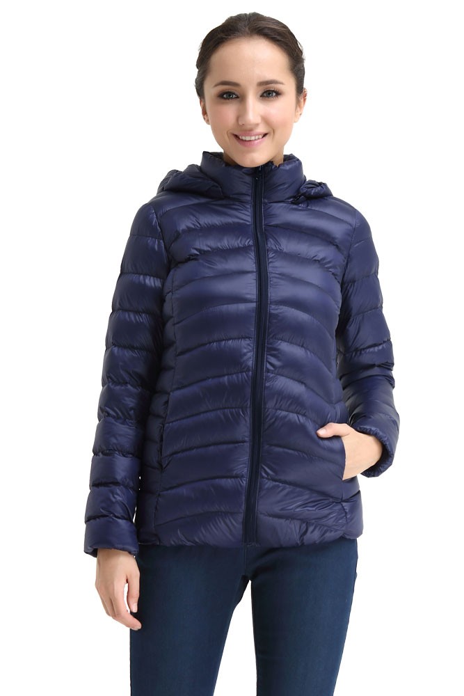 Spring Maternity Belle Hooded Down 3-in-1 Maternity Jacket (Navy)