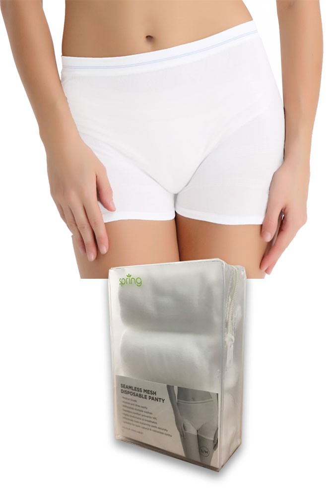 Molly High Waist Seamless Mesh Disposable Delivery Panty (3 pk.) (White- 3-pack)