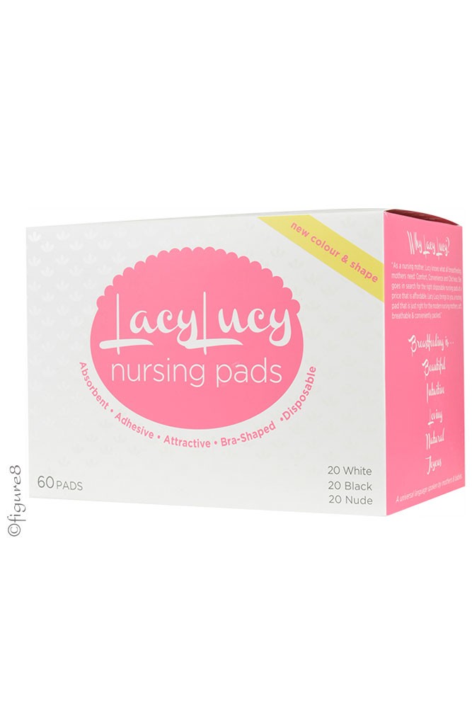 Lacy Lucy Disposable Nursing Pads - 60 pieces (Nude, White & Black Assortment)