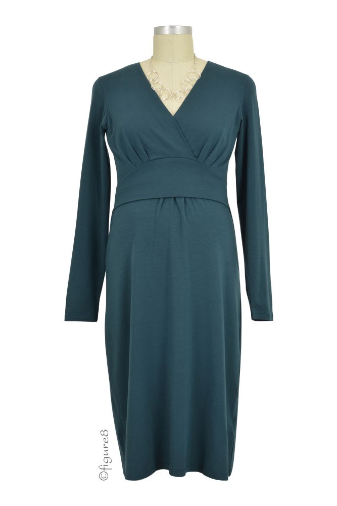 Boob Design Long Sleeve Sophia Nursing Dress (Sea Green)