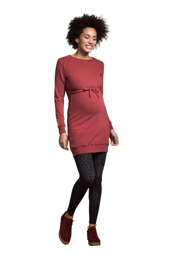 Boob Design B-Warmer Organic Cotton Maternity & Nursing Dress (Barn Red)