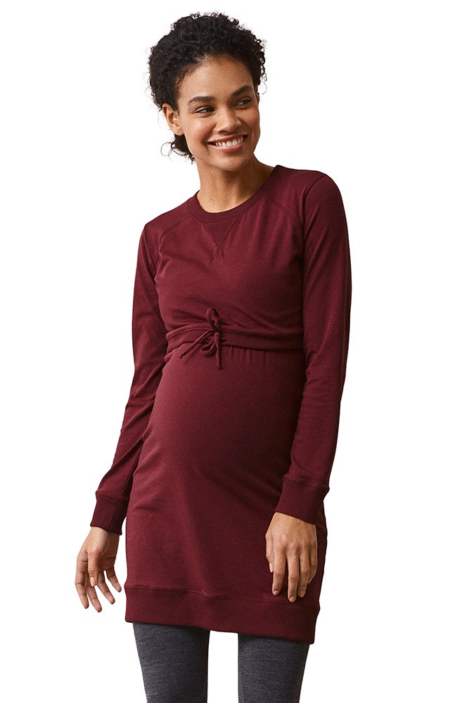 Boob Design B-Warmer Organic Cotton Maternity & Nursing Dress (Burgundy)