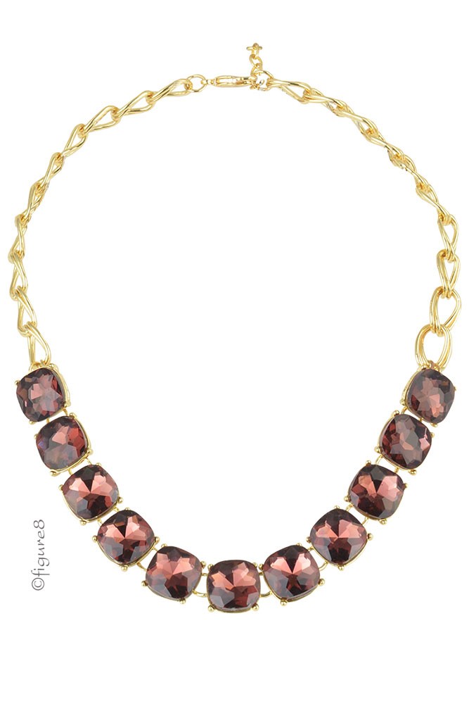 Mauve Jeweled Necklace (Mauve)
