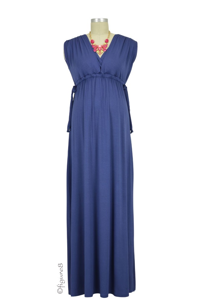 Jessica Maternity & Nursing Maxi Dress (Blueberry)