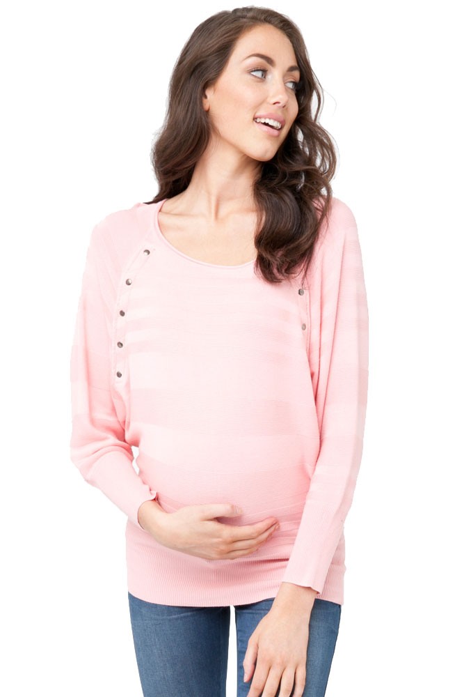 Anya Batwing Maternity & Nursing Top (Chintz Pink)