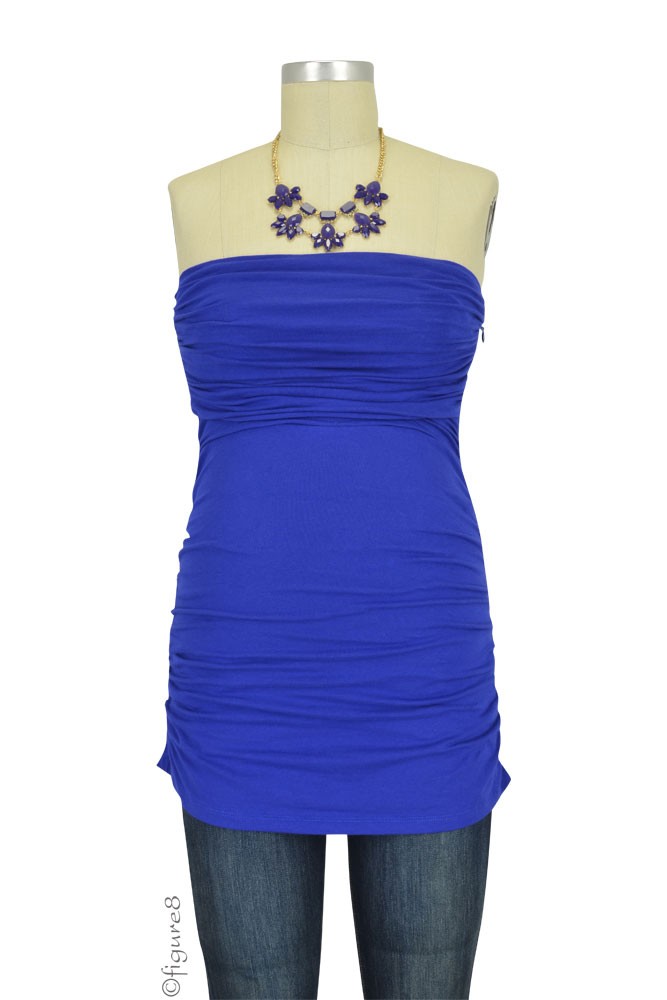 The MW Ruched Nursing Tube Top (Cobalt)