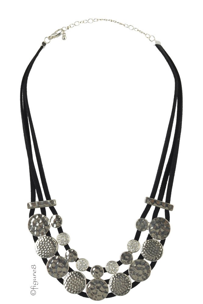 Silver and Black Rope Necklace (Silver with Black Rope)