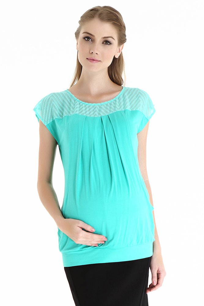 Claire Maternity & Nursing Top by Spring Maternity (Mint)