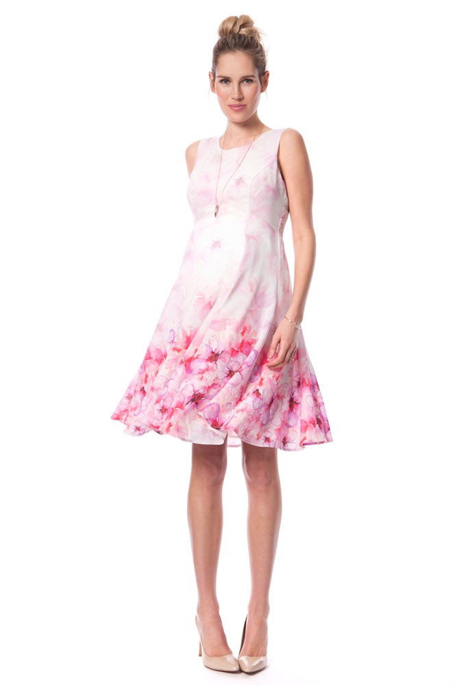 Seraphine Johana Maternity Dress (Pink Floral Print)
