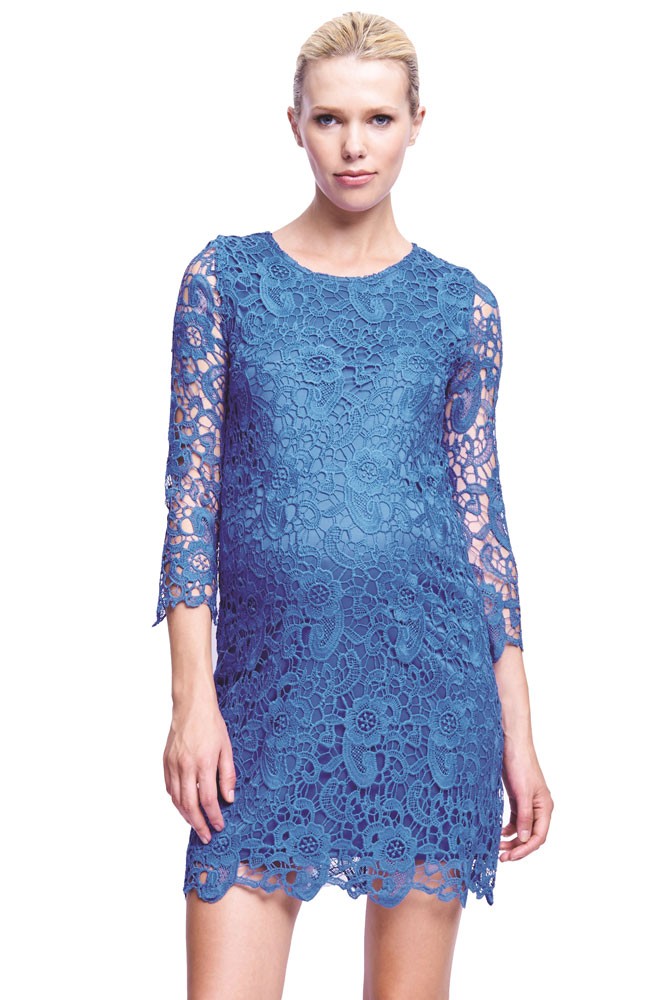Diana Crochet Maternity Dress (Royal Blue)