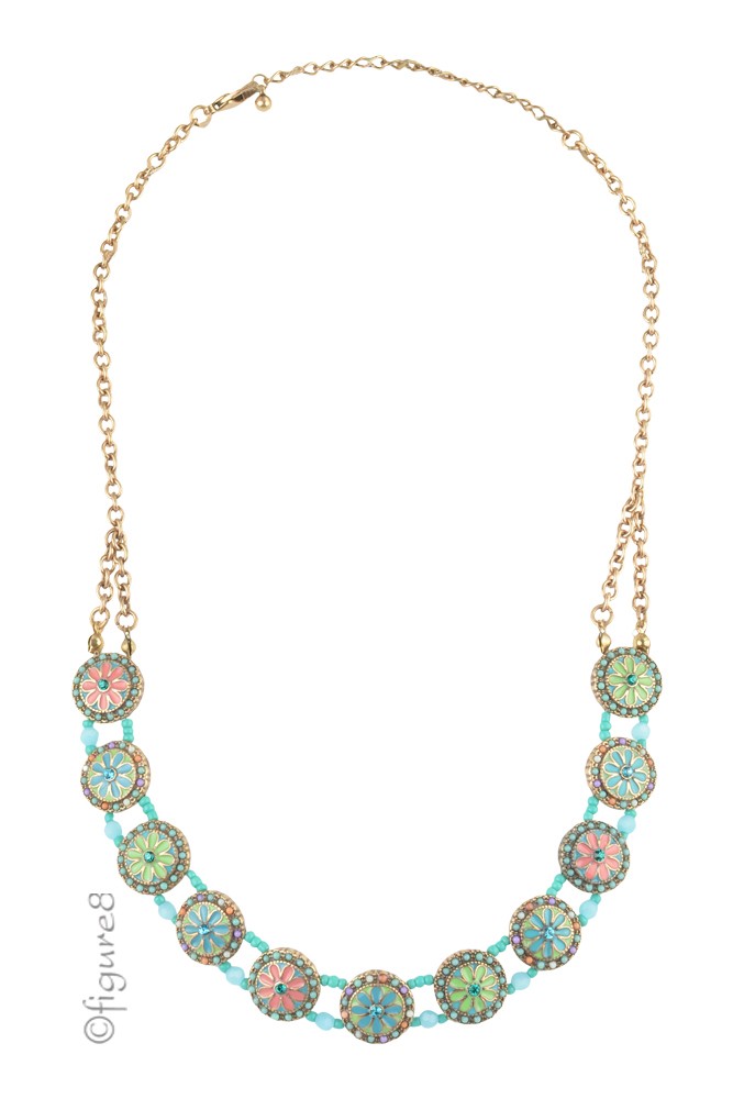 Jennifer Turquoise Flower Necklace (Turquoise)