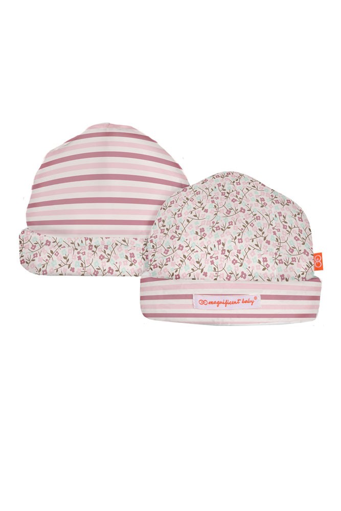Magnificent Baby Magnetic Me™ Reversible Baby Girl Hat (Bedford Floral Print)