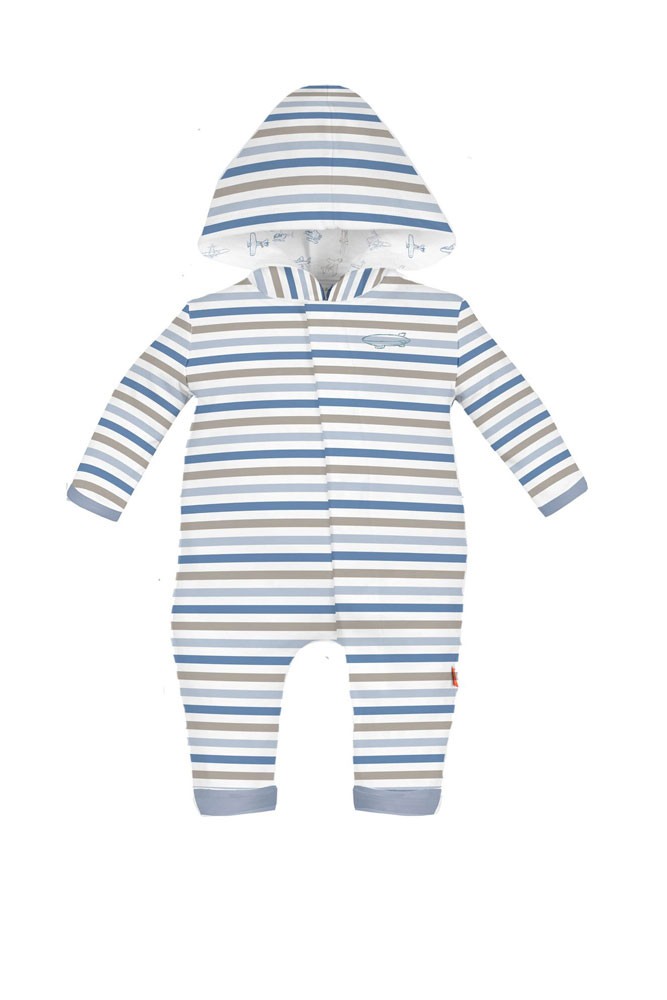 Magnificent Baby Air Stripes Hooded Baby Boy Coverall (Stripes)