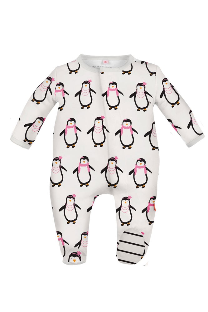 Magnificent Baby Party Penguins Baby Girl Footie (Penguin Pink)