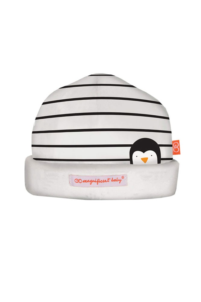 Magnificent Baby Magnetic Me™ Party Penguins Baby Hat (Penguin Stripes)