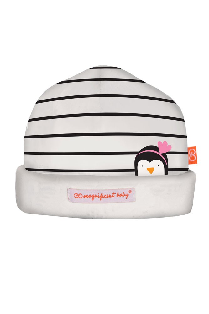 Magnificent Baby Magnetic Me™ Party Penguins Baby Girl Hat (Penguin Pink)