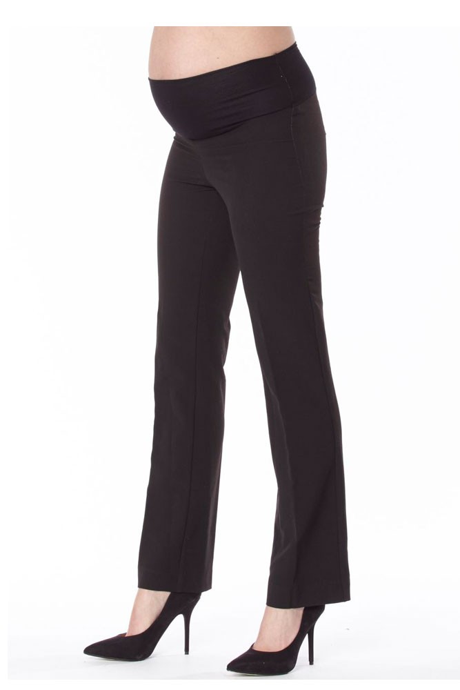 Madison Classic Maternity Straight-Leg Suit Pants (Black)