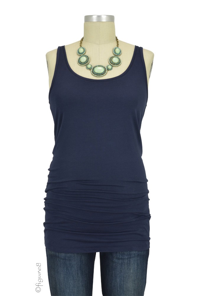 Must-Have Long Maternity Tank (Navy)