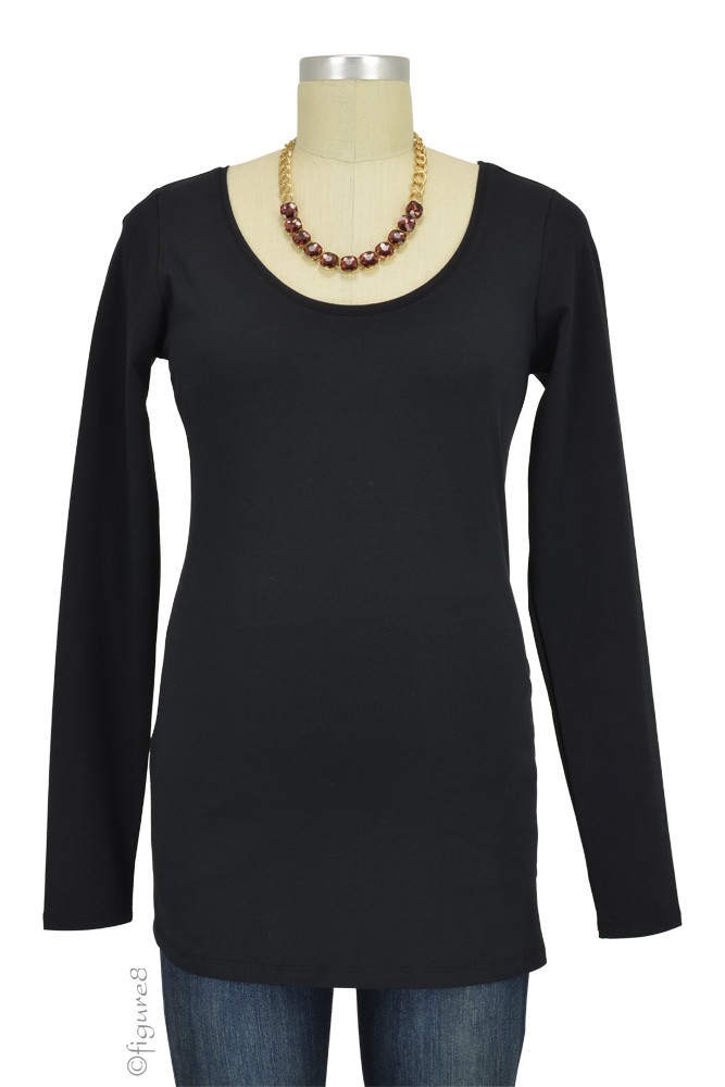 Must-Have Long Sleeve Maternity Tee (Black)