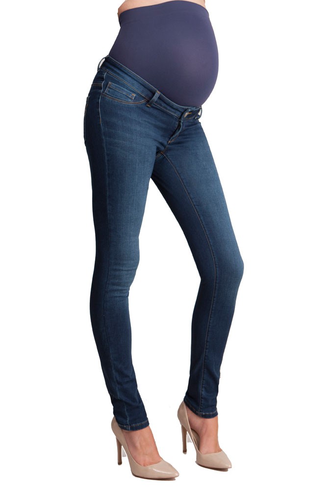 Seraphine Penny Slim Overbump Maternity Jeans (Blue Wash)