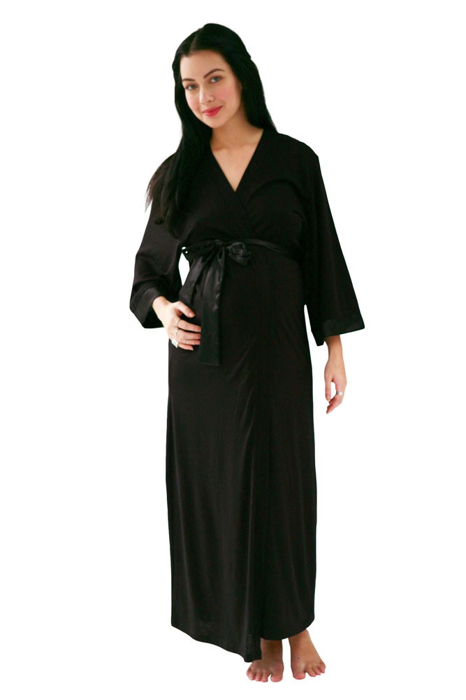 Belabumbum Moon Goddess Long Kimono Robe (Black)