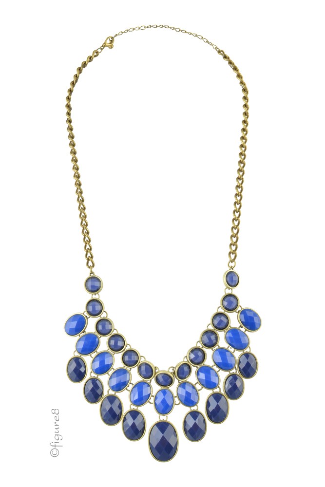 Olivia Bib Necklace (Blue)