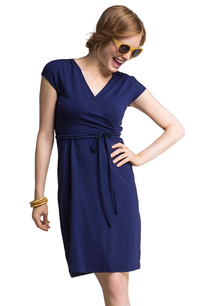 Boob Design Wrap Maternity & Nursing Dress (Cobalt)