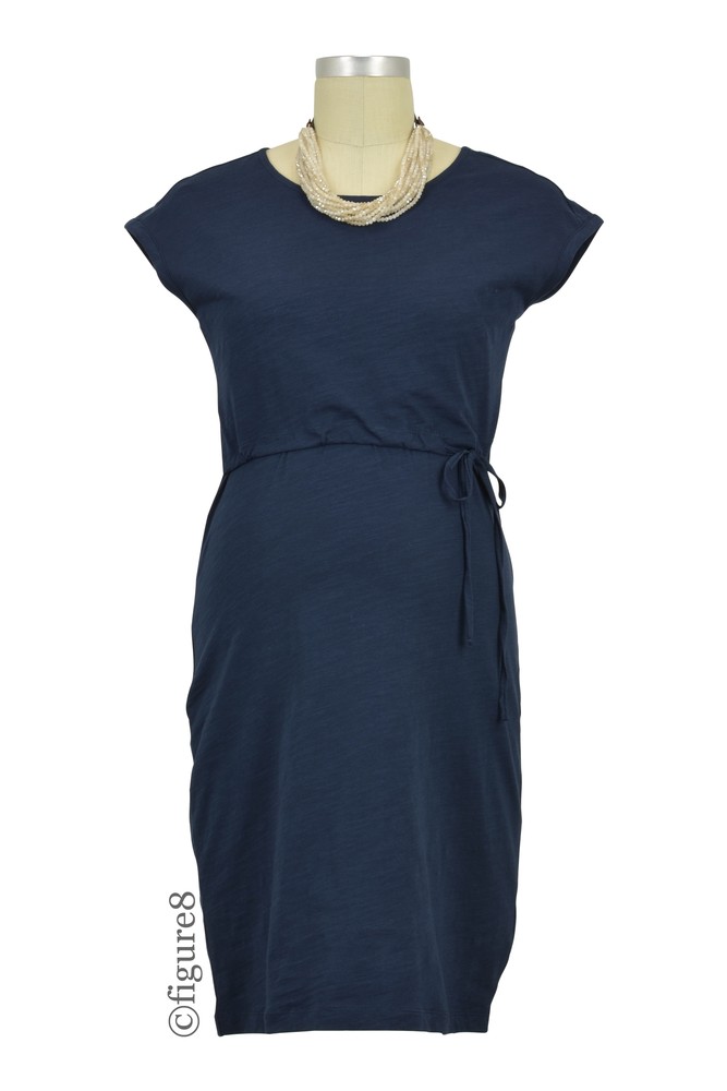 Boob Design Celia Organic Cotton Slub Maternity & Nursing Dress (Midnight Blue)