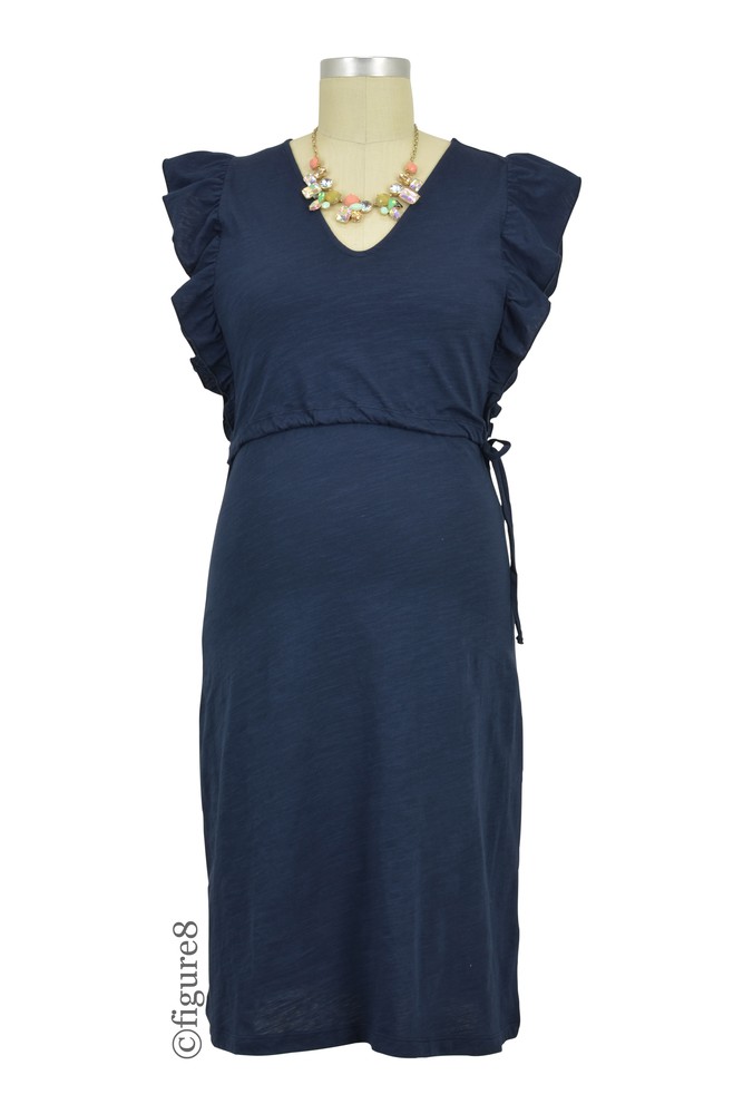 Boob Design Alicia Organic Cotton Slub Maternity & Nursing Dress (Midnight Blue)