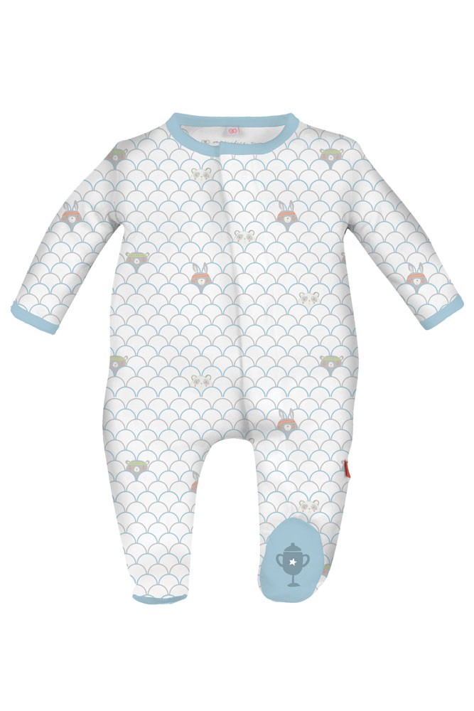 Magnificent Baby Magnetic Me™ Baby Boy Love All Footie (Blue Boy Print)