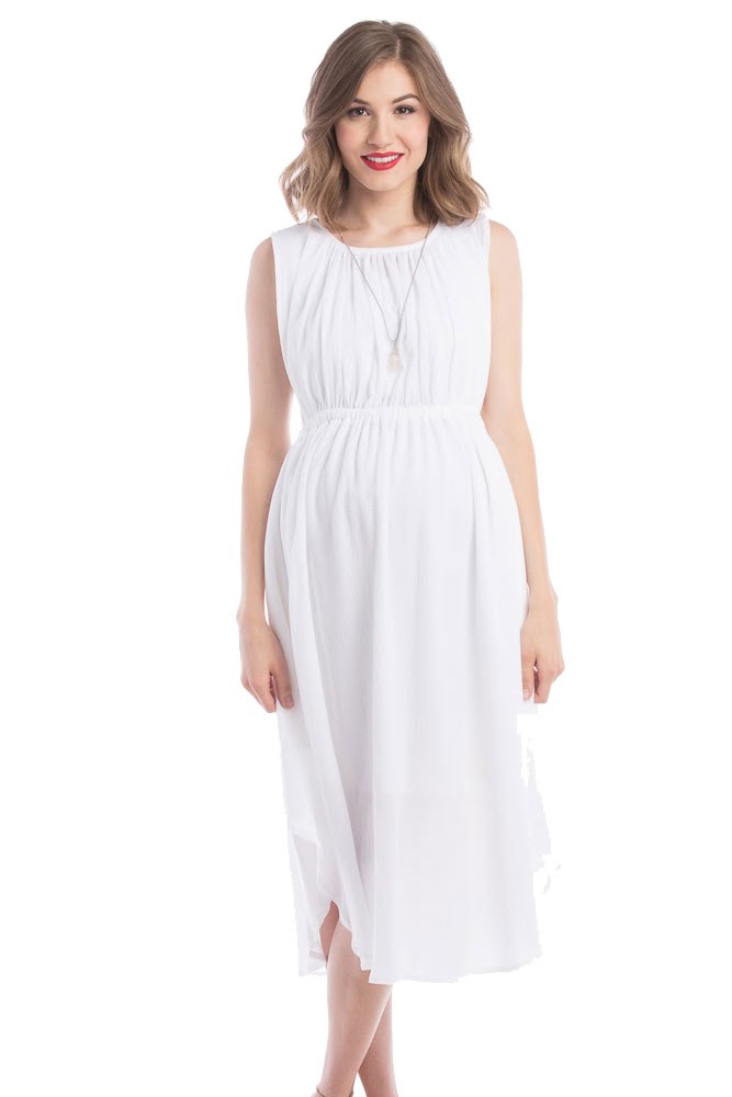 Adeline Grecian Maternity & Nursing Dress (Ivory)