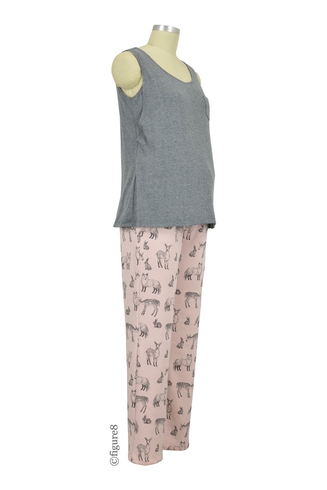 Baju Mama Emma Modal-Lace Nursing Chemise - XL - Black/Cream Lace