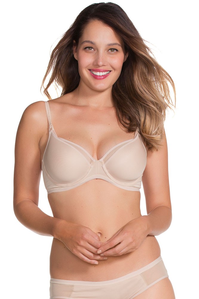 Empower Flexible Wire Balcony T-Shirt Nursing Bra by Charley M in Nude