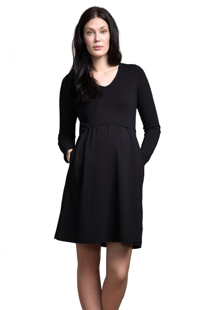 Boob Design Lotta Organic Cotton Maternity & Nursing Dress (Black)