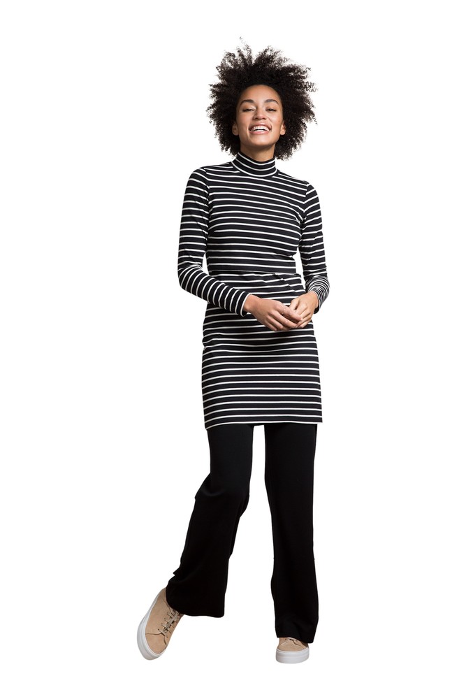 Boob Design Simone Organic Maternity & Nursing Tunic- Dress (Black/Off-White)