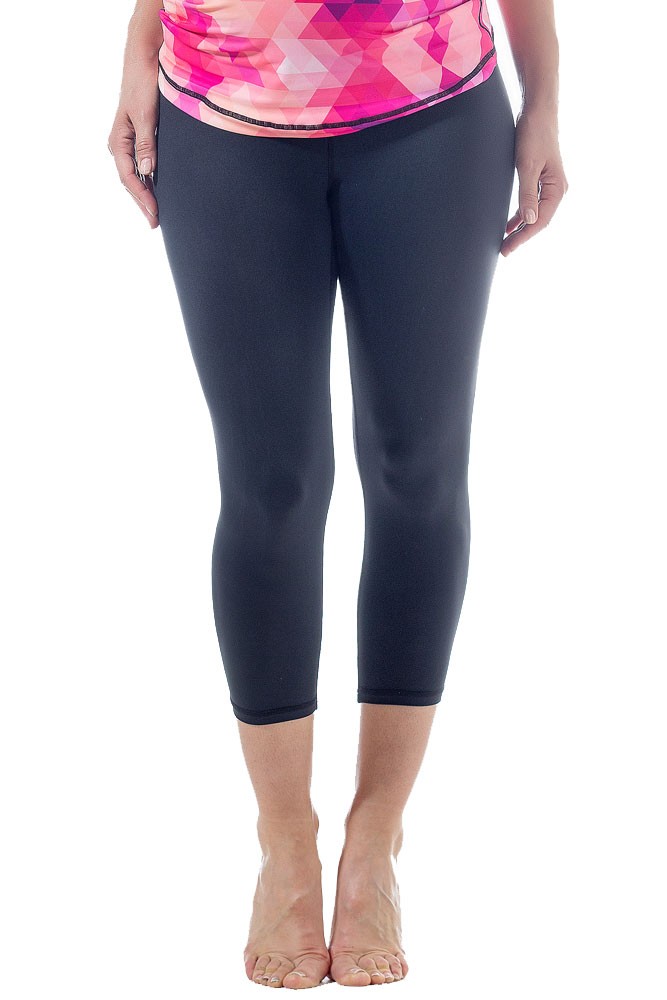 Caily Energy Maternity & Postpartum Exercise Crop Pants (Black)