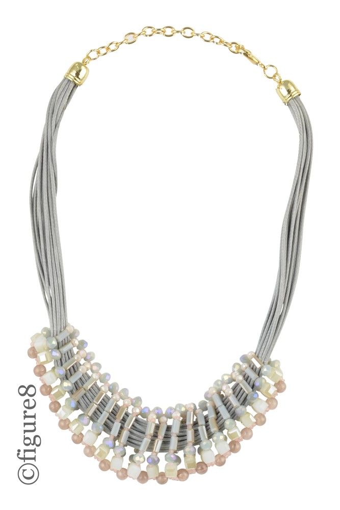 Grey Rope Beaded Necklace (Grey)