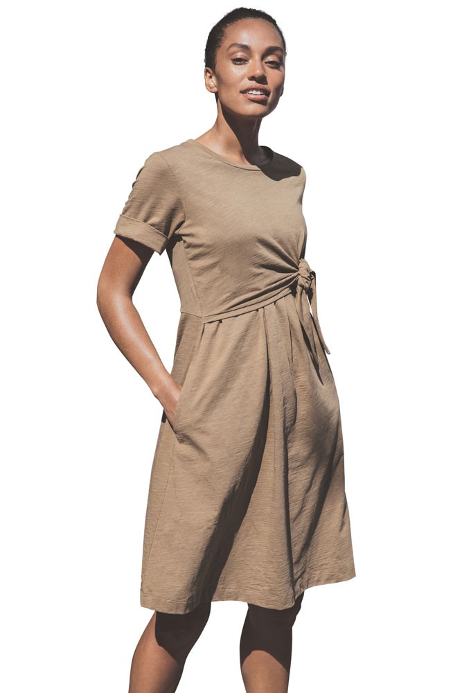 Boob Design Suki Organic Cotton Slub Maternity & Nursing Dress (Brown Sugar)