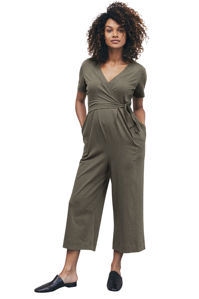 Boob Design Amelia Organic Maternity & Nursing Jumpsuit (Olive Leaf)