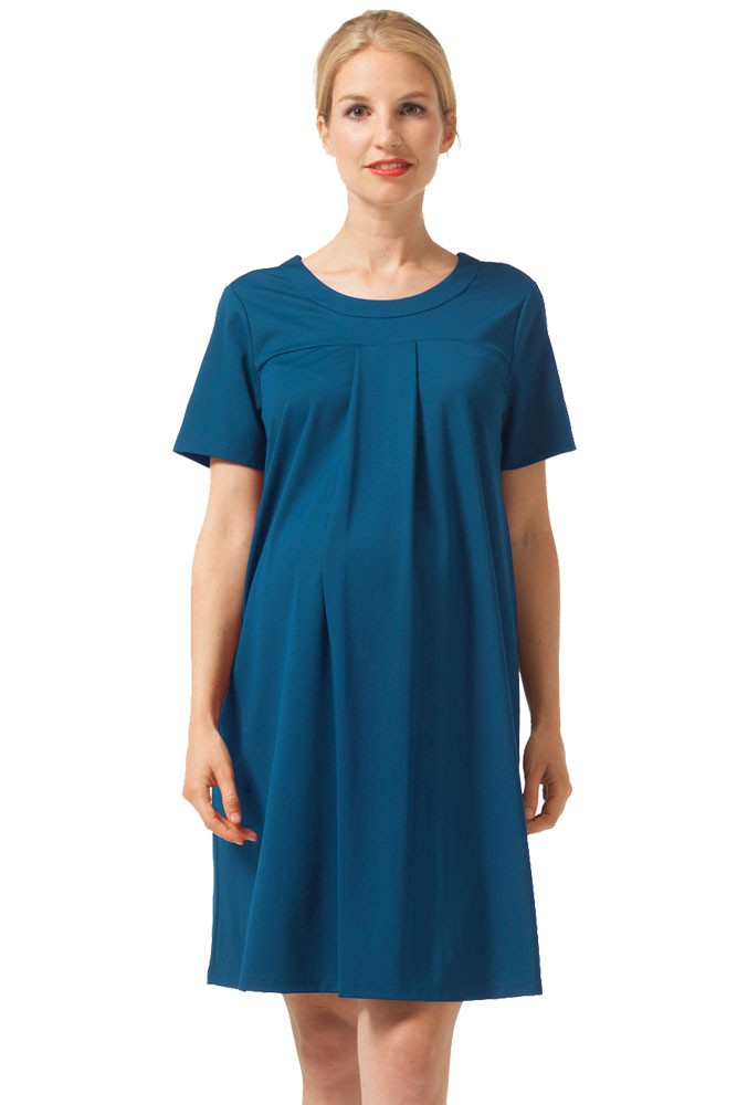 Florence Lightweight Ponte Knit Maternity & Nursing Dress (Teal)